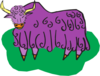 Curly Purple Bull Clip Art